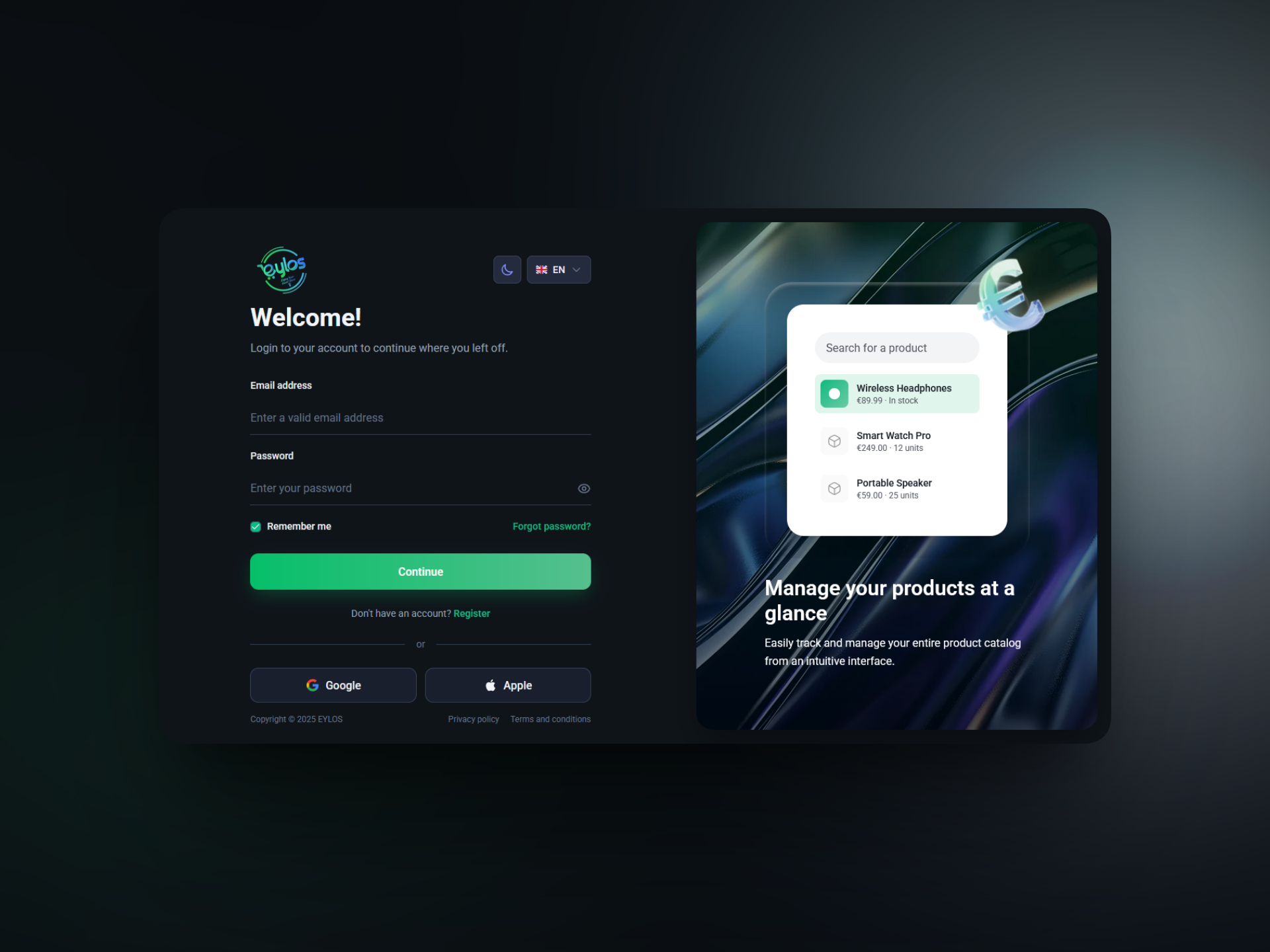 Eylos Dashboard